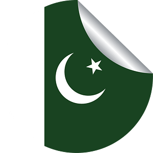 Pakistani flag peeling sticker