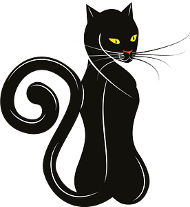 Cute black cat silhouette