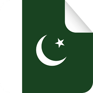 Square sticker with Pakistani flag