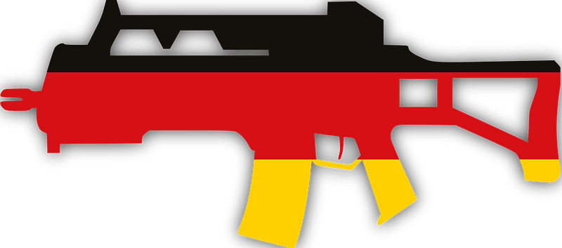 Assault rifle with German flag