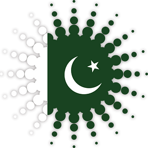 Pakistani flag halftone design element