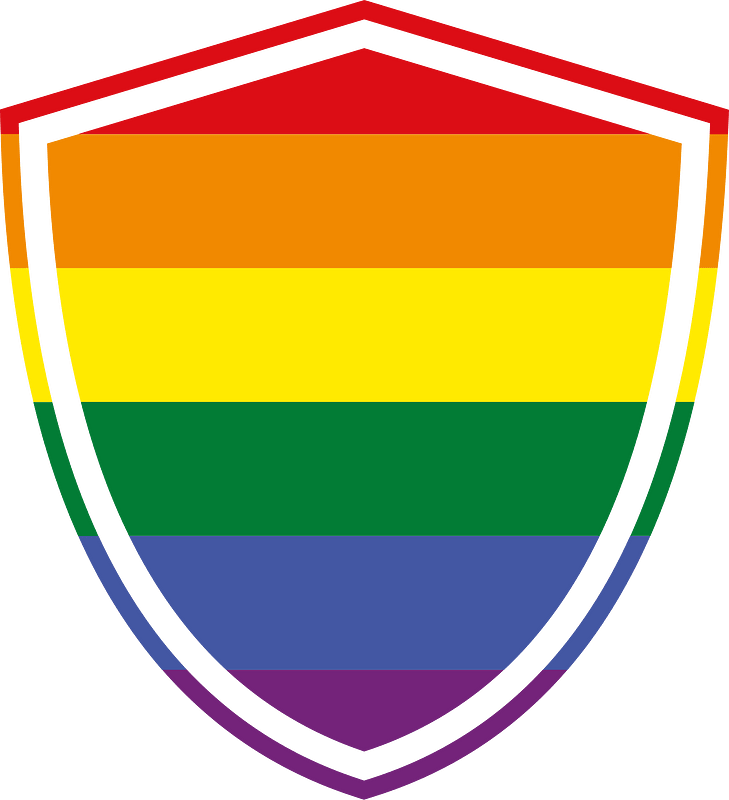 Shield in LGBT colors