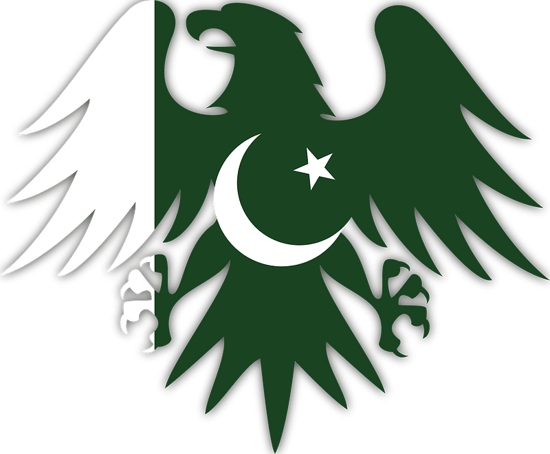 Pakistani flag heraldic eagle