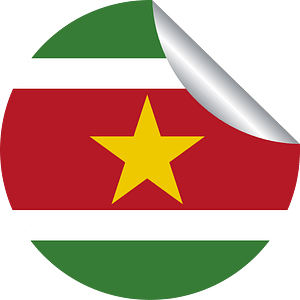 Suriname flag peeling sticker