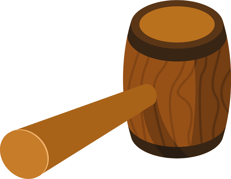 Wooden hammer 3d