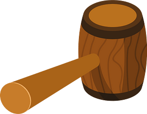 Wooden hammer 3d
