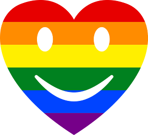 Smiling heart LGBT colors