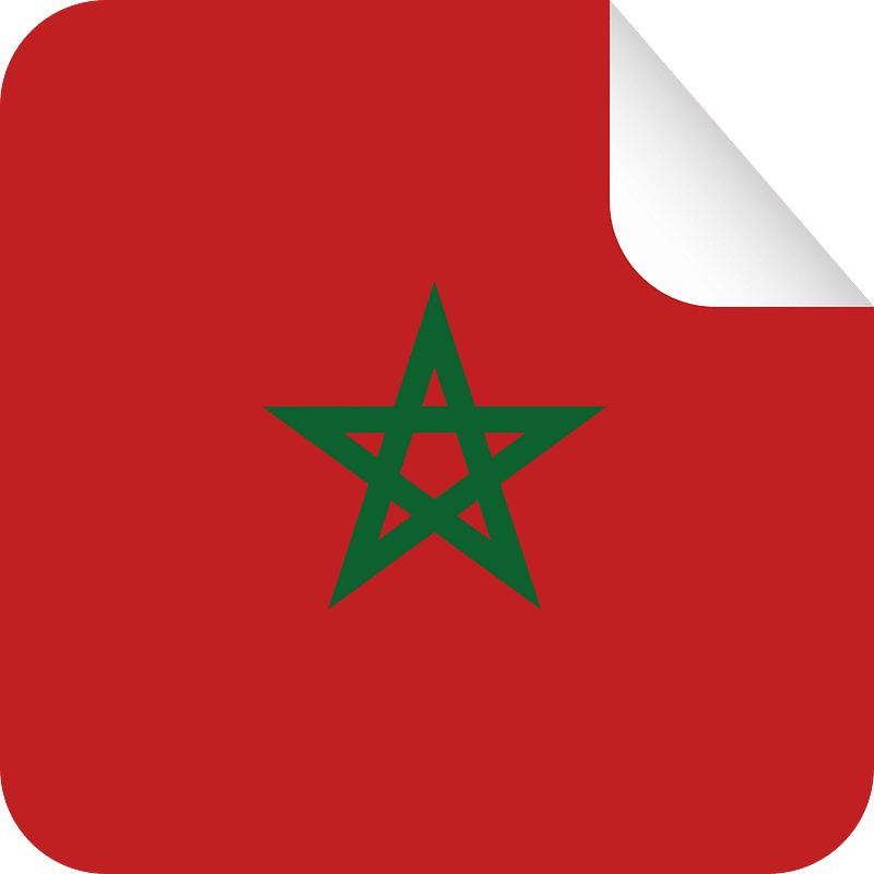 Square sticker Morocco flag