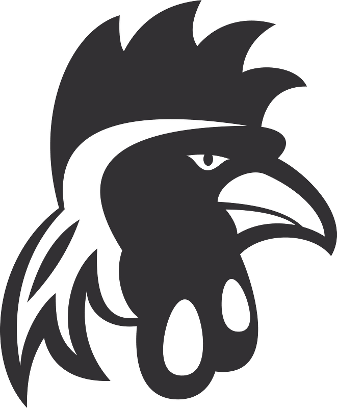 Rooster head silhouette