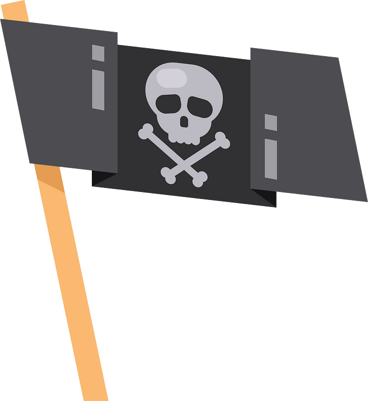 Pirate flag on a pole