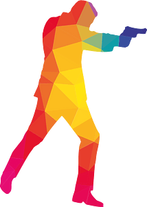 Spy colored silhouette