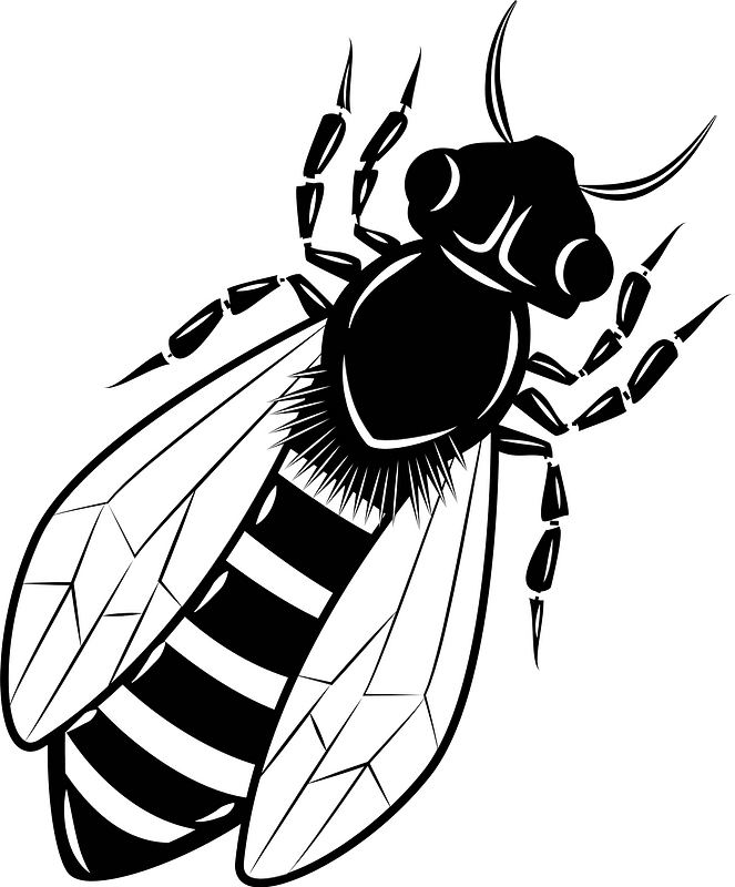Bee monochrome clip art