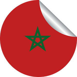Morocco flag peeling sticker