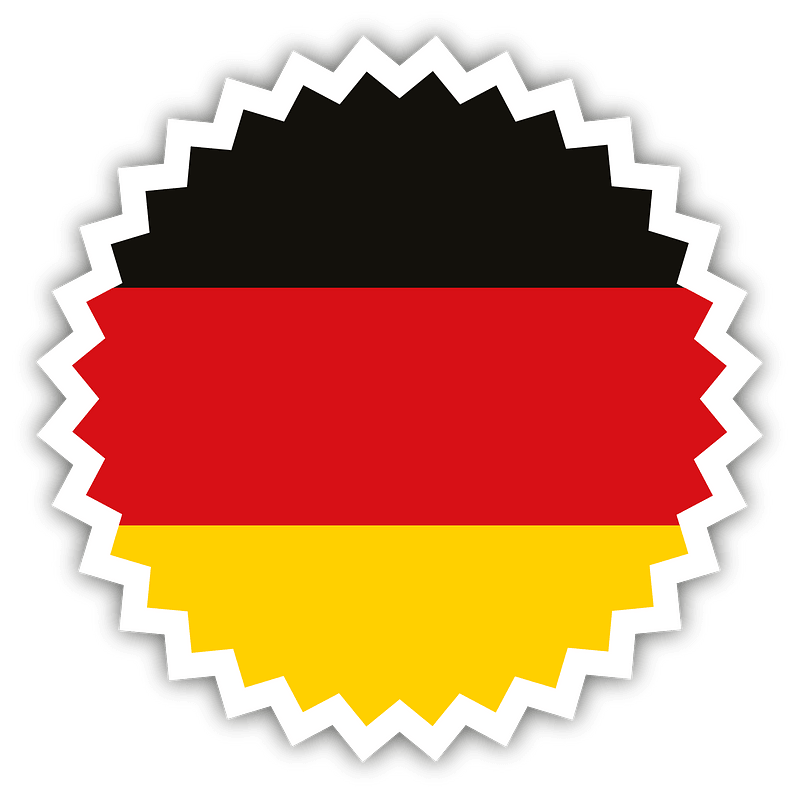German flag round sticker