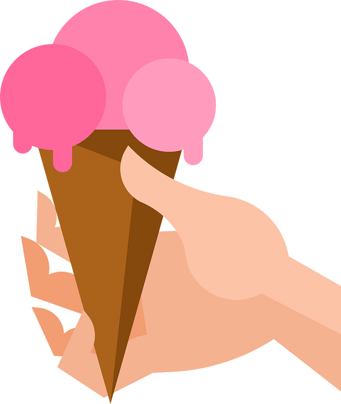 Hand holding ice cream