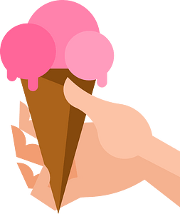 Hand holding ice cream