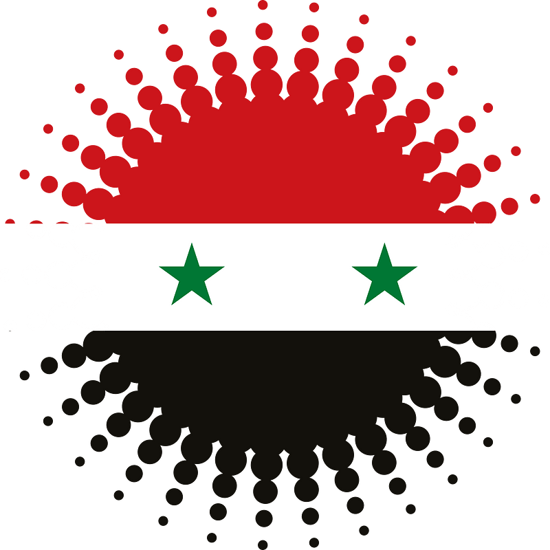 Syrian flag halftone effect