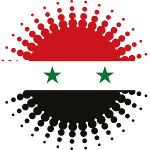 Syrian flag halftone effect