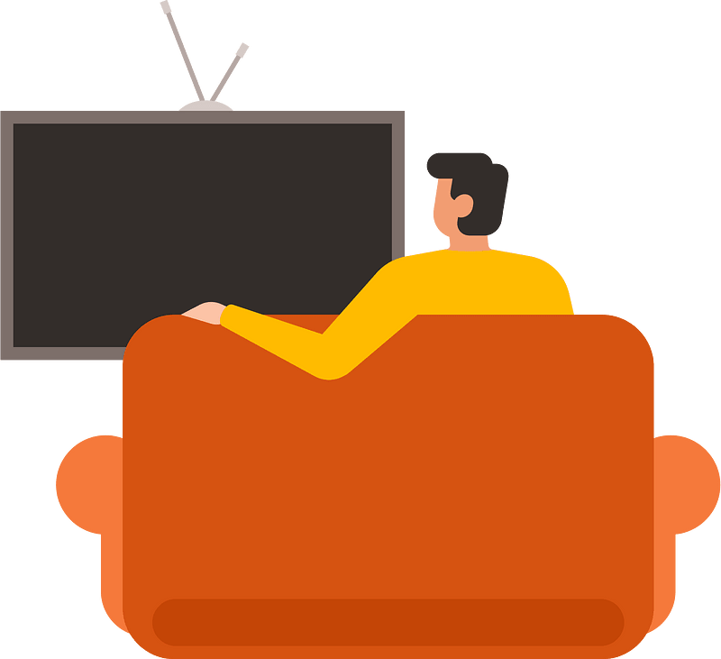 Man watching TV