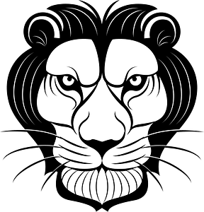 Lion&#39;s head vector silhouette