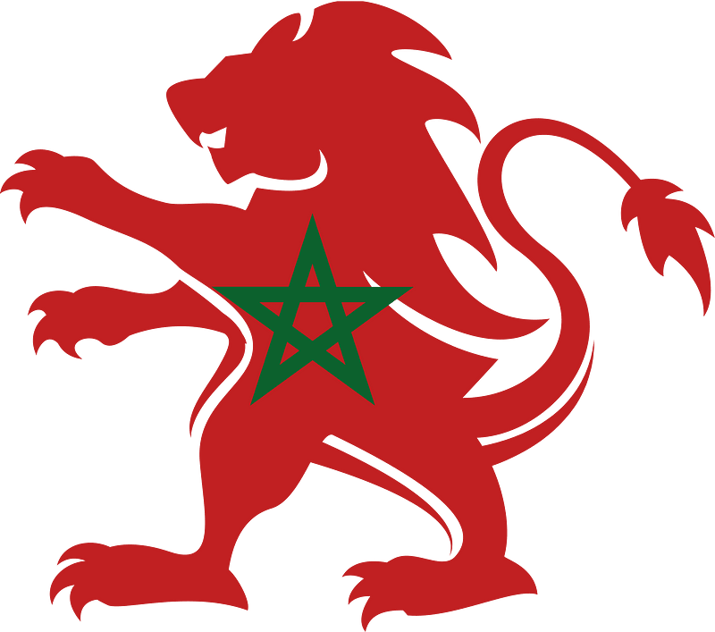 Morocco flag heraldic lion