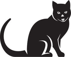 Black cat silhouette clip art
