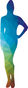 Woman posing color silhouette