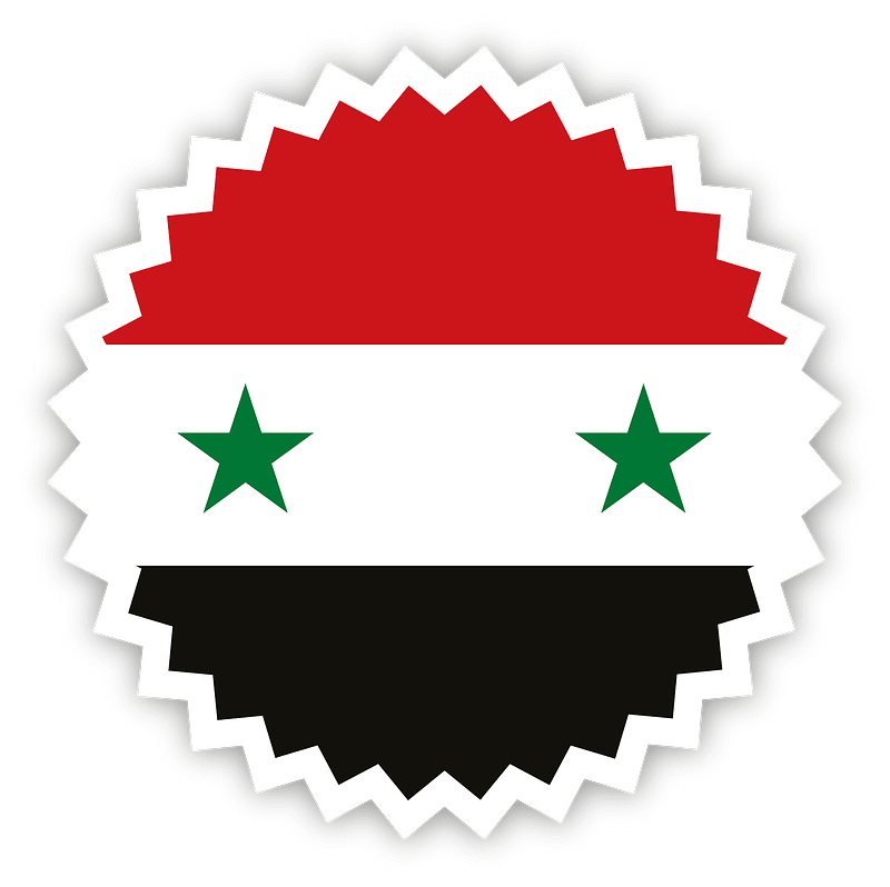 Syrian flag round sticker