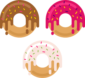 Three donuts clip art