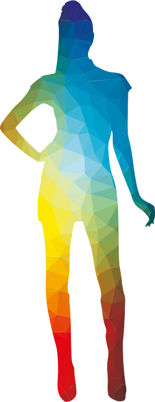 Female person color silhouette