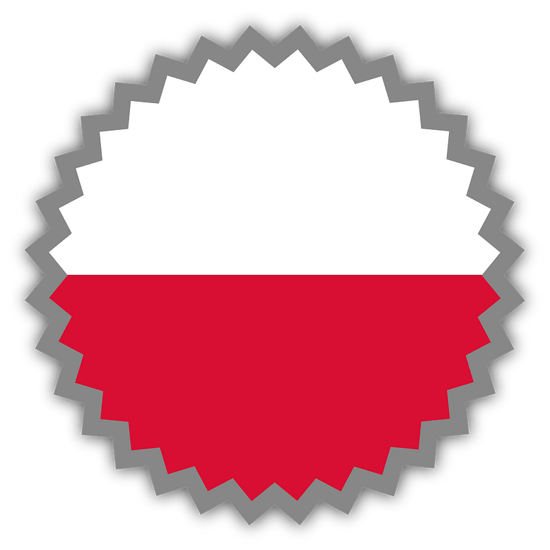 Poland flag round sticker