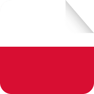 Square sticker with Polish flag