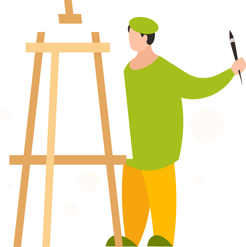 Artist making an art piece