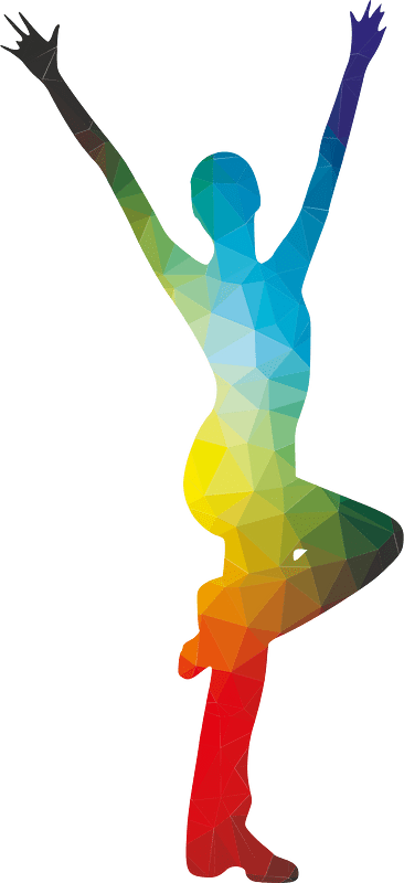 Woman with raised hands