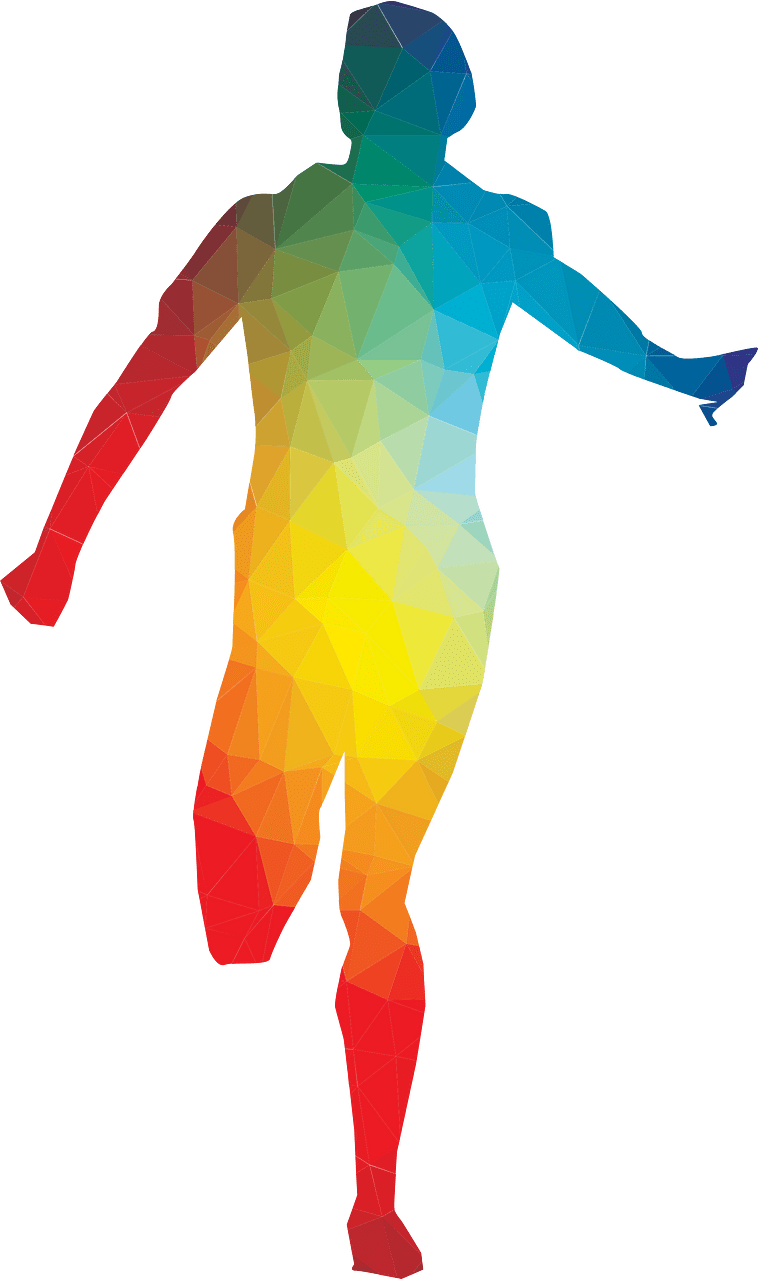 Sprinter silhouette color art
