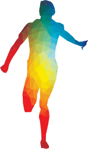 Sprinter silhouette color art
