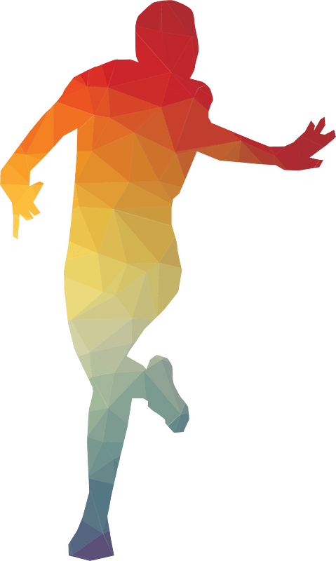 Runner silhouette color art