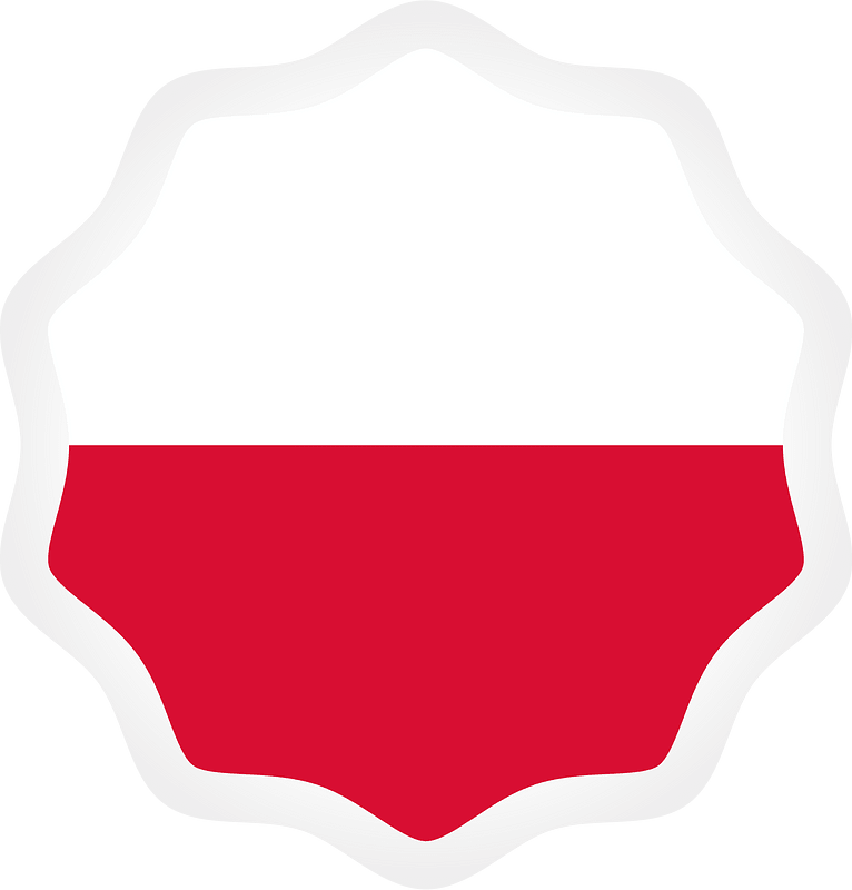 Polish flag round sticker