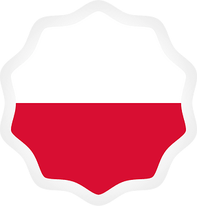 Polish flag round sticker