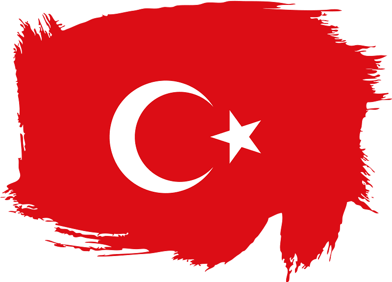 Turkish flag paint stroke