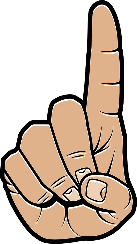 Hand gesture with index finger