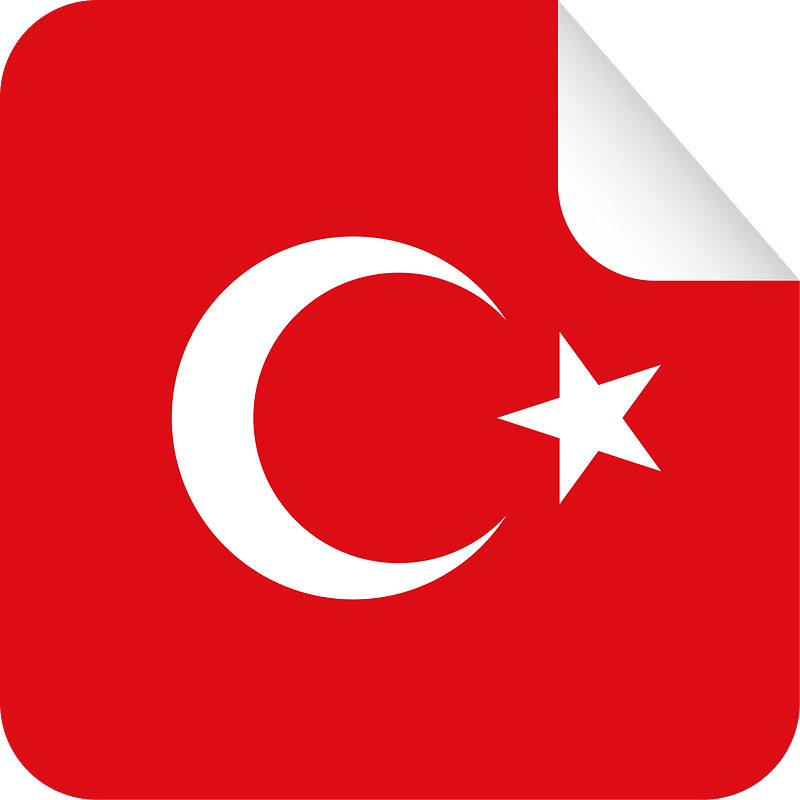 Square sticker Turkish flag