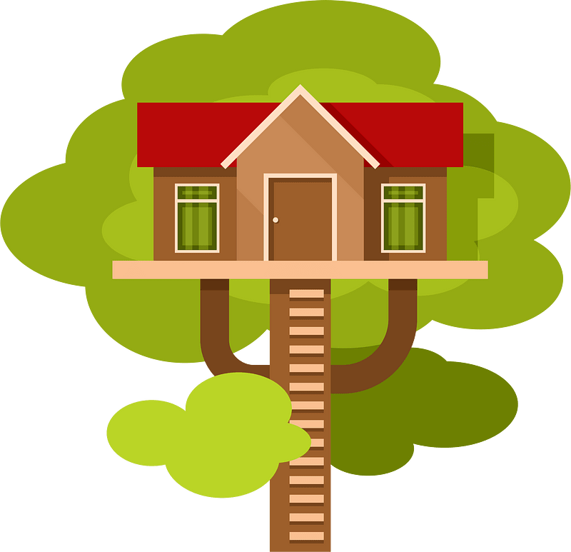 Tree house vector clip art