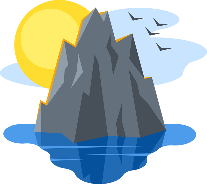Rocky cliff in the sea
