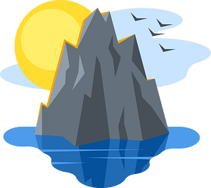 Rocky cliff in the sea