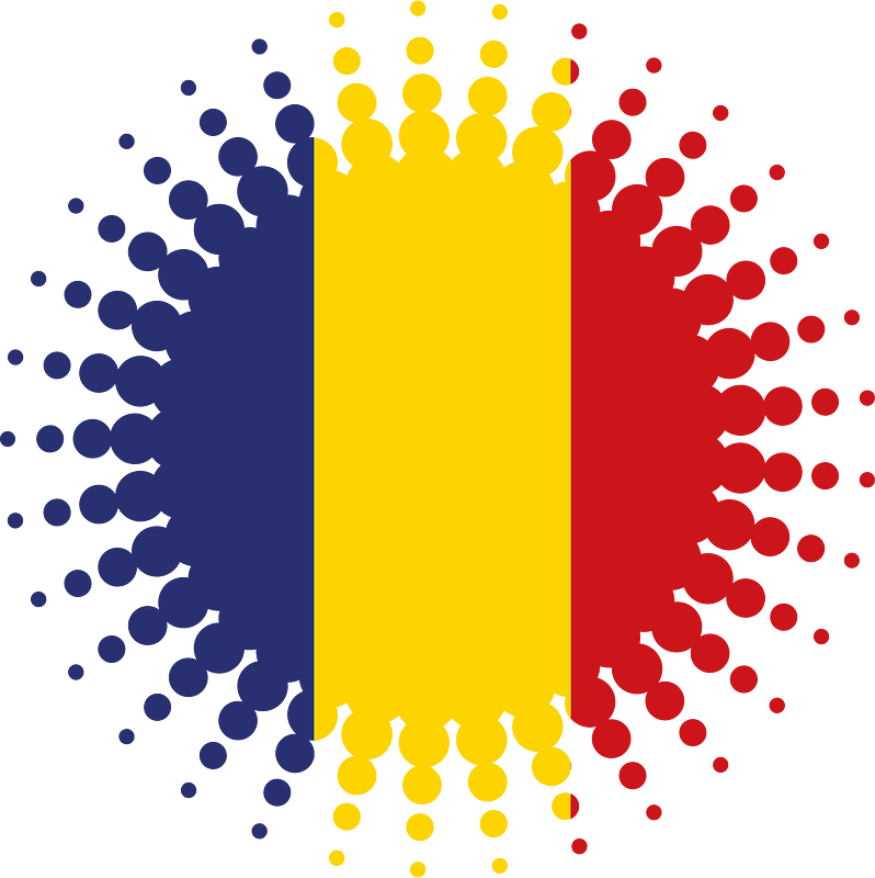 Romanian flag halftone effect