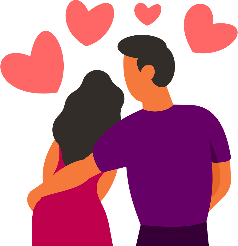 Man and woman in love illustration