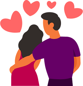 Man and woman in love illustration
