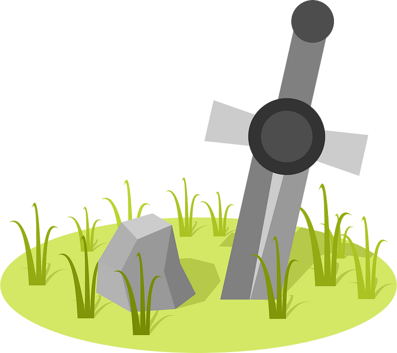 Sword stuck in the ground