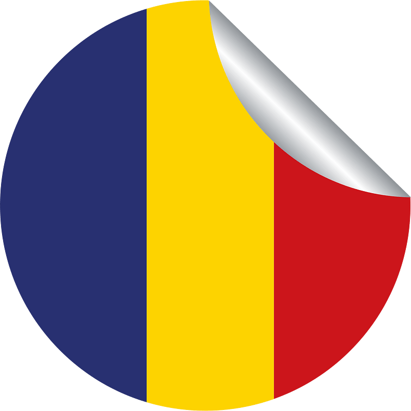 Romanian flag round sticker